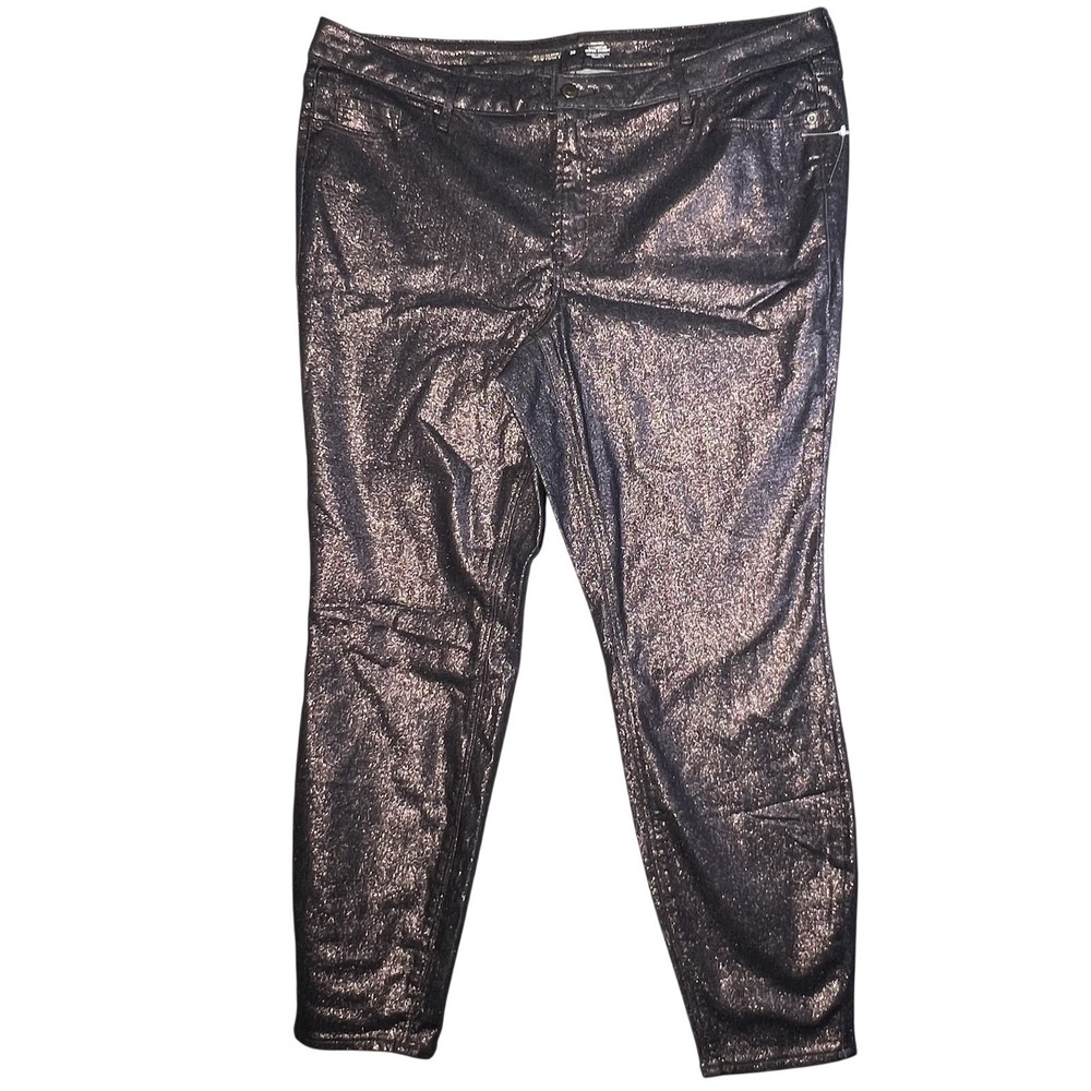 Old Navy Women's Size 20 Plus Metallic Rockstar Super Skinny Jeans High Rise